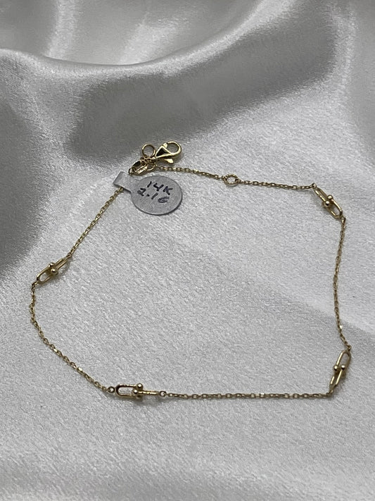 14K Anchor Ankle Bracelet