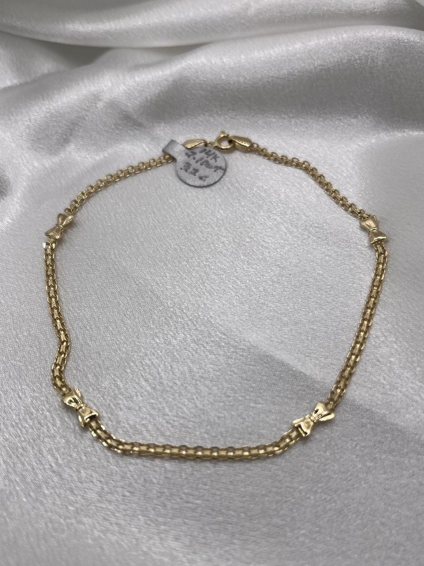 14K Ribbon Anklet - 3.2 g