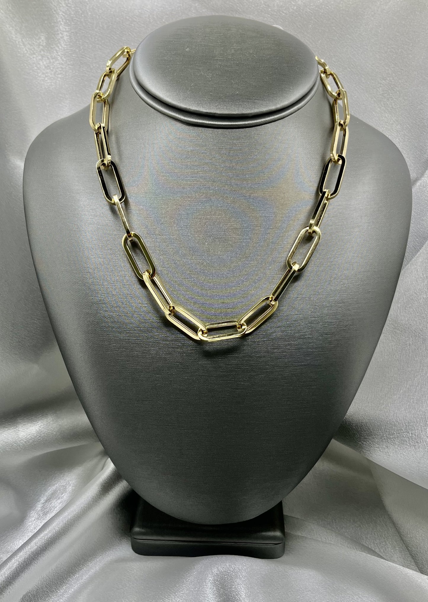 14K Yellow Gold Long Link Necklace - 16''