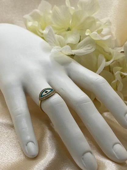 14K Evil Eye Ring - 1.87 g