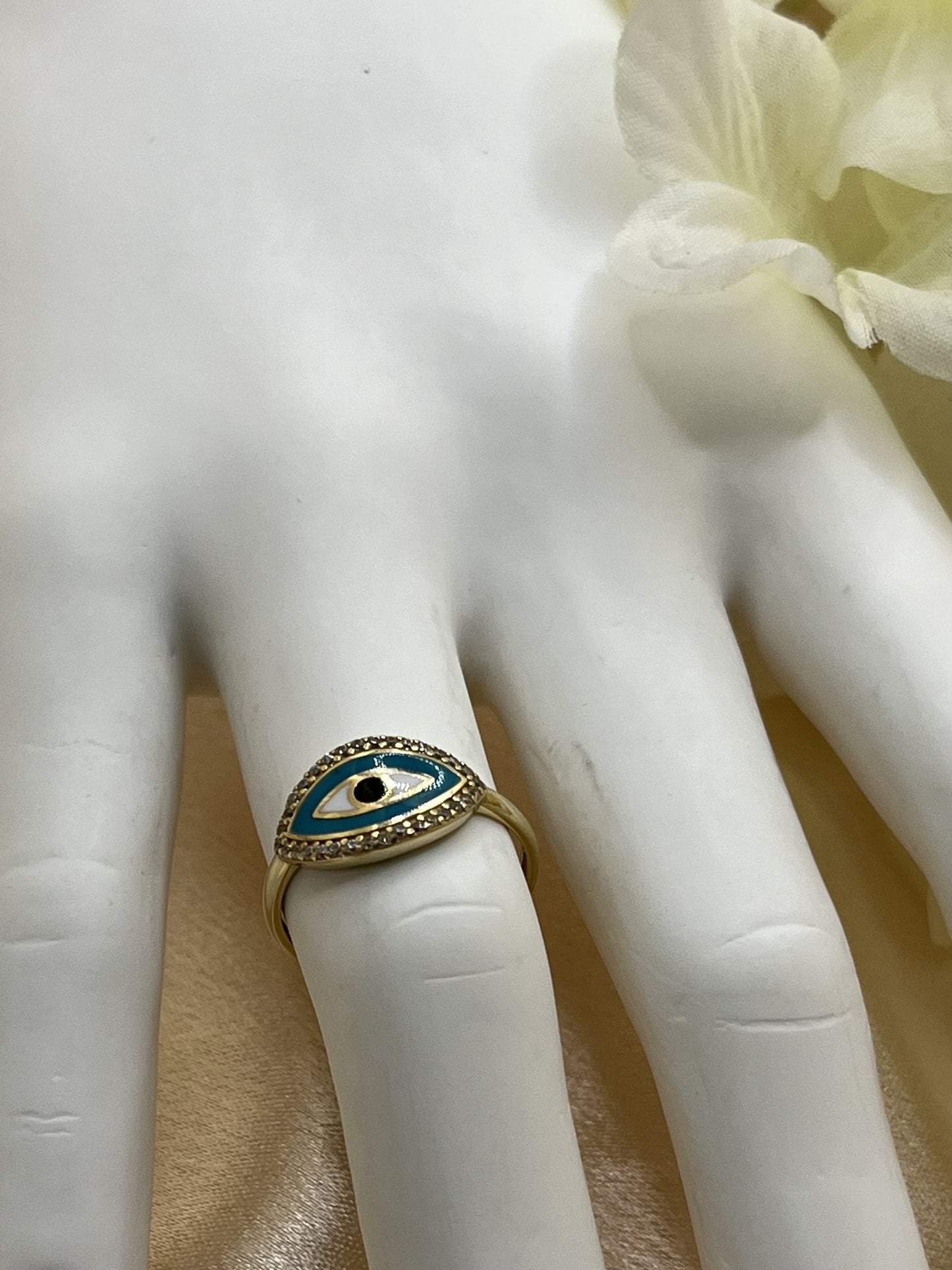 14K Evil Eye Ring - 1.87 g