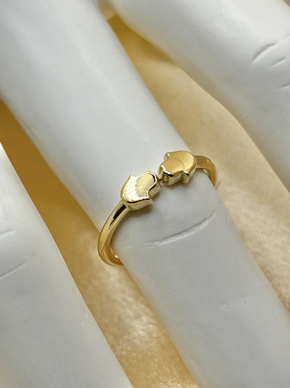 14K Gold Hamsa Hand Ring - 1.6 g