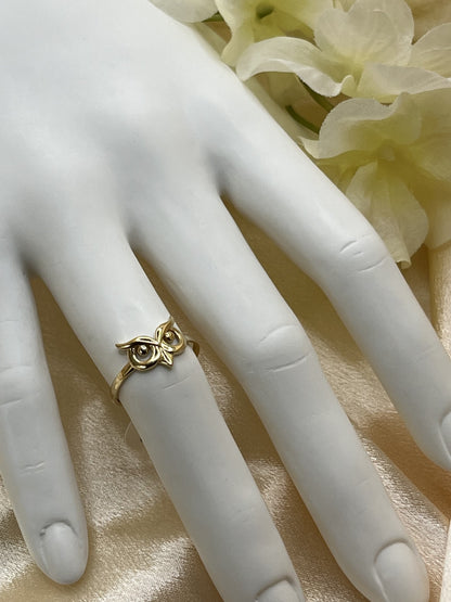 14K Gold Owl Ring - 1.1 g